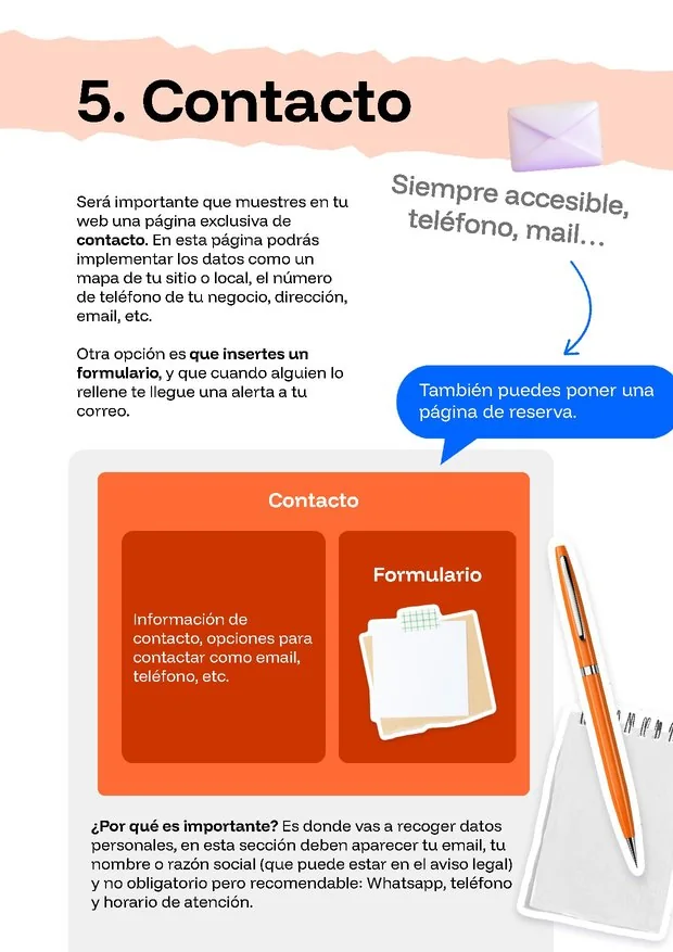 Página de la guía: Contacto