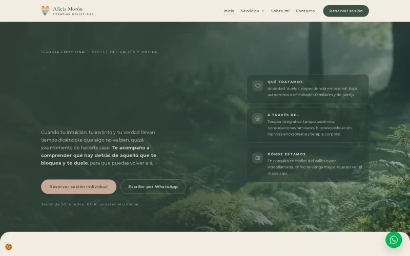 Captura de la web de Alicia Morón