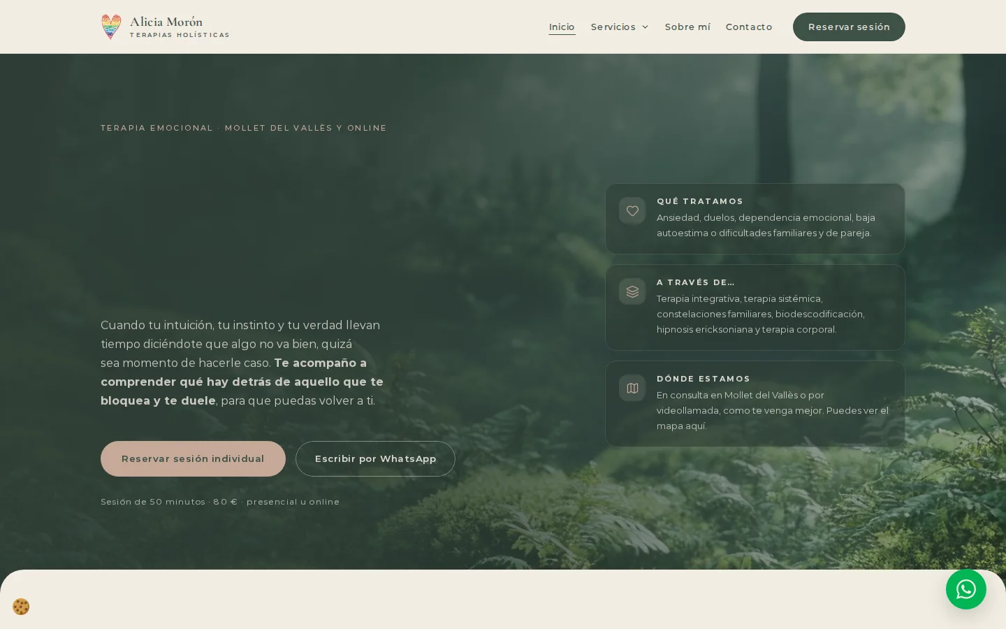 Captura de la web de Alicia Morón