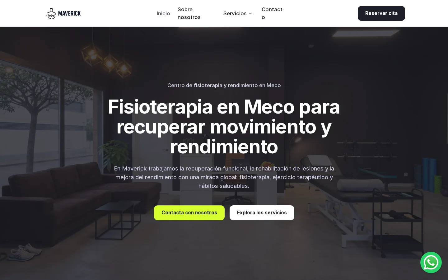 Captura de la web de Maverick Recovery